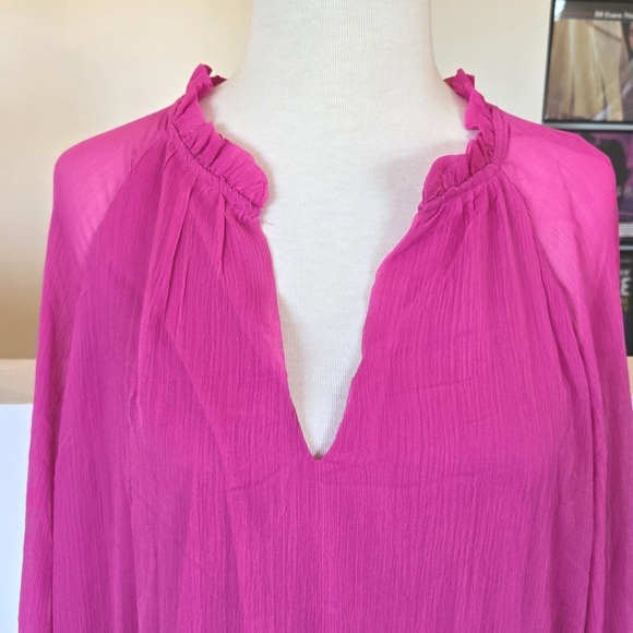 New🏷️ VINCE CAMUTO Arresting Orchid Longsleeve Shift Dress XXL - Picture 2 of 9